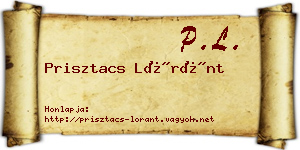 Prisztacs Lóránt névjegykártya