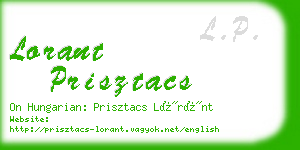 lorant prisztacs business card